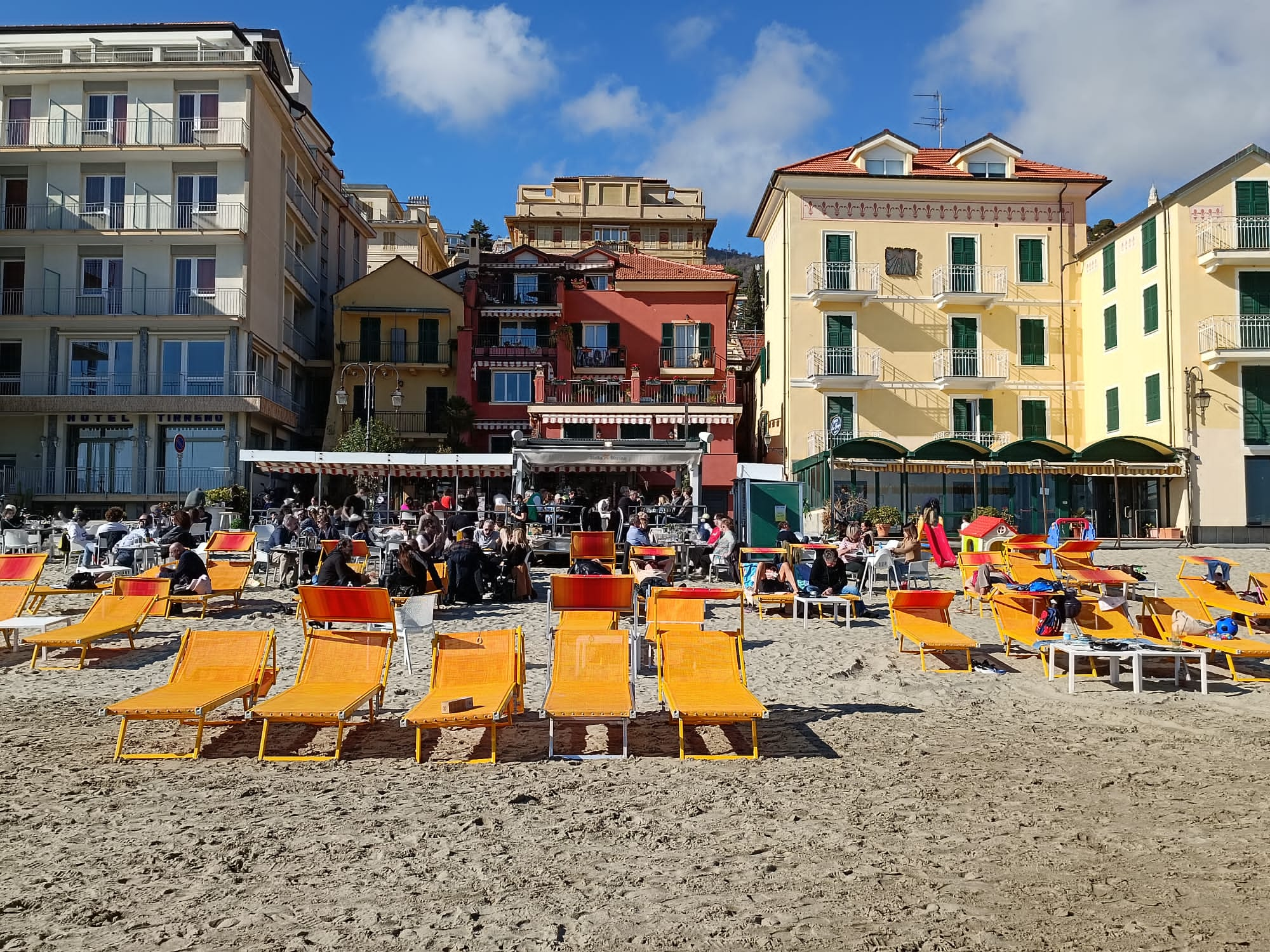 Alassio strand in de winter 