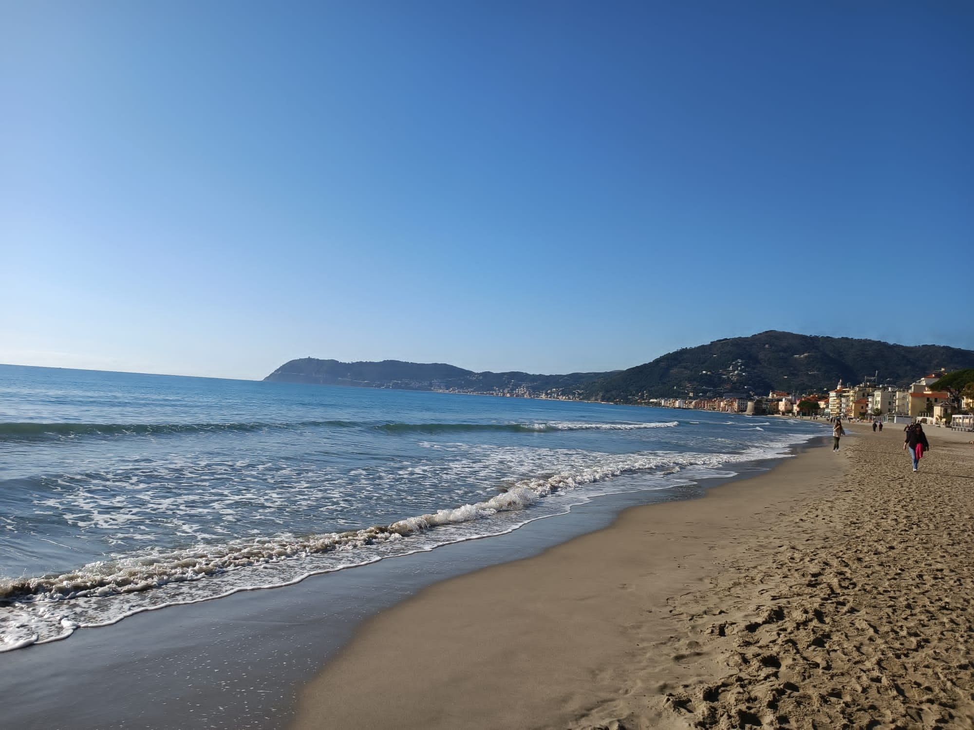 Alassio strand in de winter