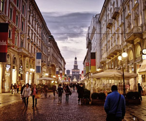 centrum Milaan, Italië 