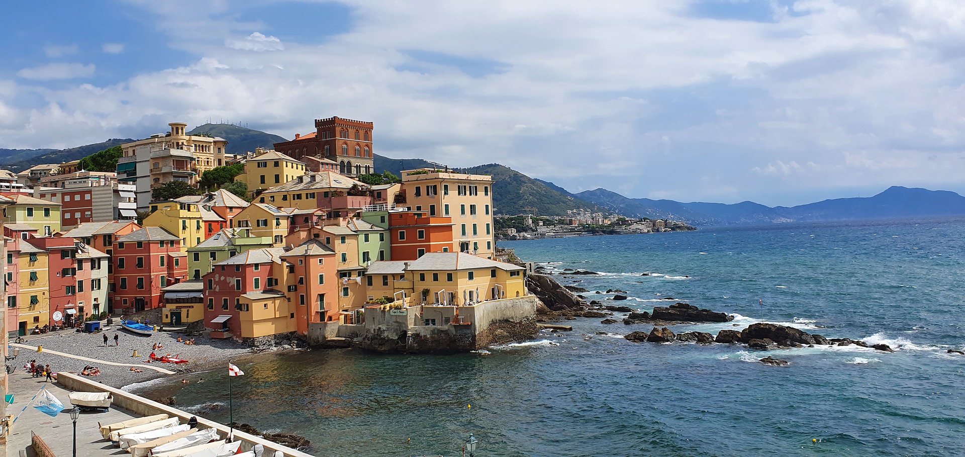 Genua, bloemenrivièra, Italië 