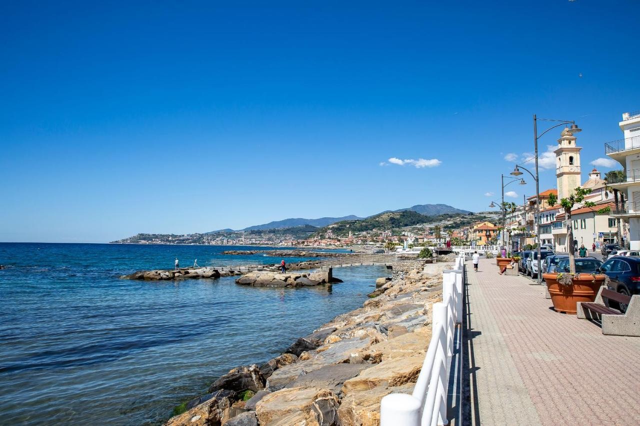 boulevard Santo Stefano al Mare, Ligurië, Italië boulevard Santo Stefano al Mare, Ligurië, Italië